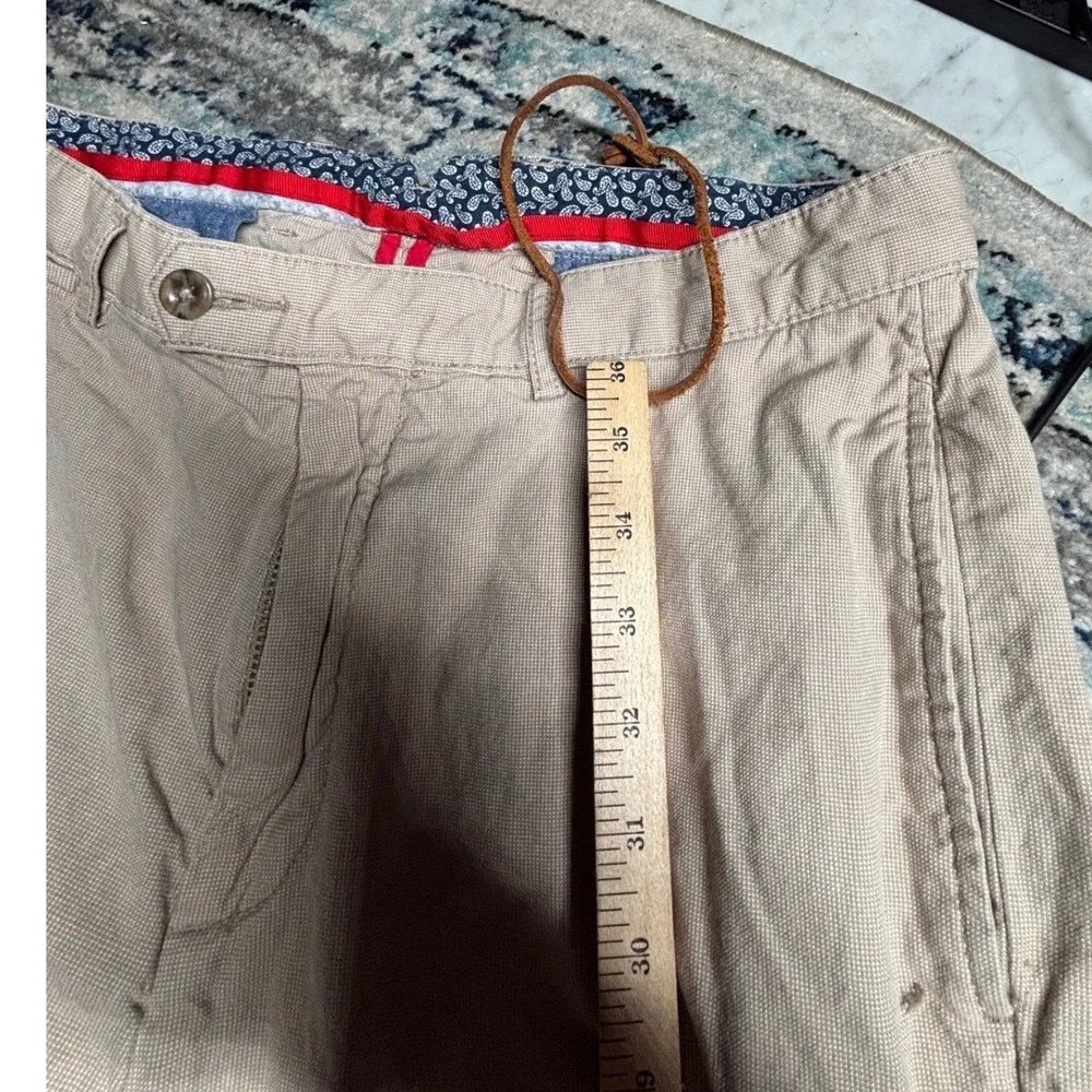 Cremieux Mens 38 Tan Khaki Pants Micro Textured Flat Front Chino Casual‎ Beige